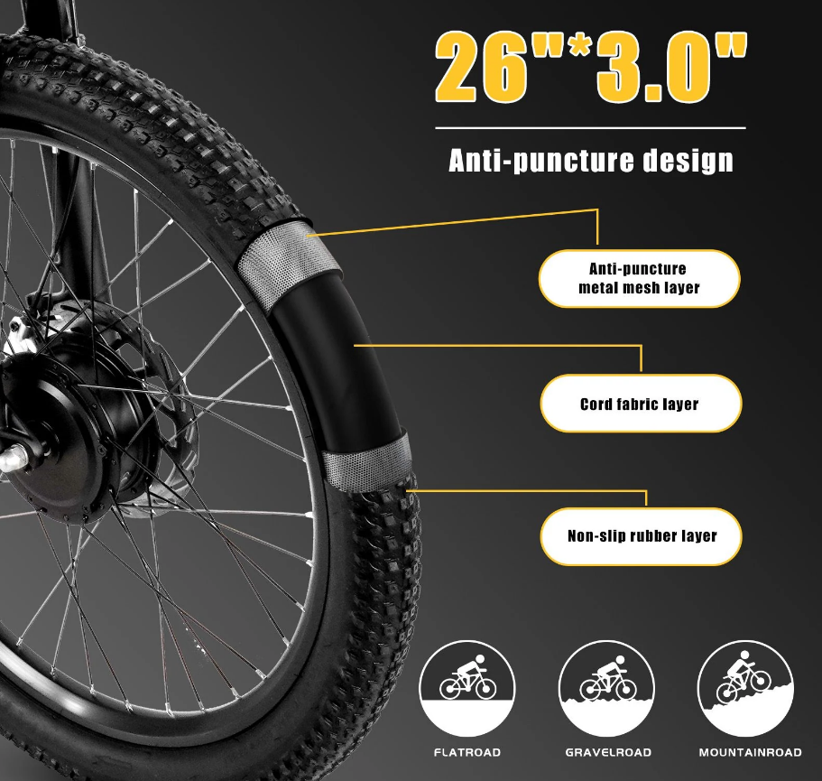 CMACEWHEEL AL26 MAX 500W*2 Kaksimoottorinen 26" Sähkövuoristopyörä 816Wh EMTB 48V 17Ah Akku