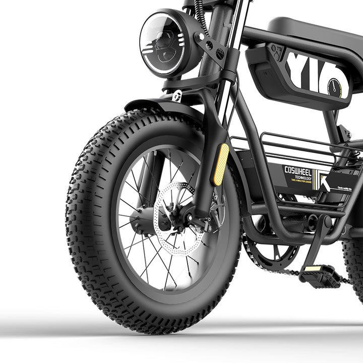 Coswheel Y16 16" Fat Bike z pełnym zawieszeniem, elektryczny rower górski EMTB 720 Wh