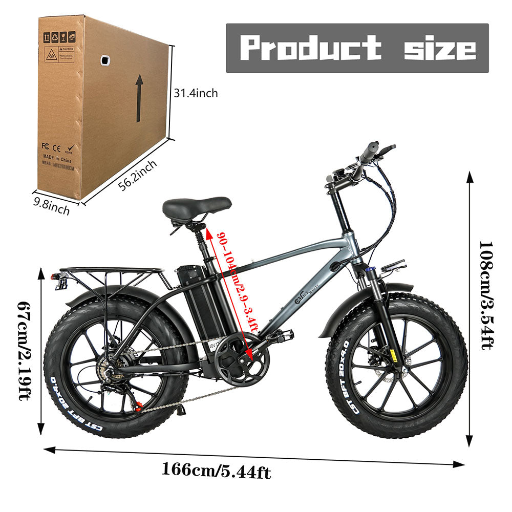 CMACEWHEEL T20 750W 20 "gros vélo électrique VTT Cargo e-bike batterie 17Ah
