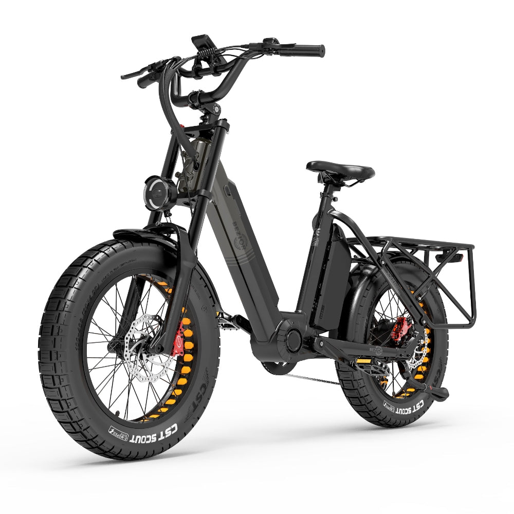 Bezior X500MAX 750 W Bafang Motor 20" Fat Bike Cargo E-Bike Dual Battery 37.5Ah Samsung Battery