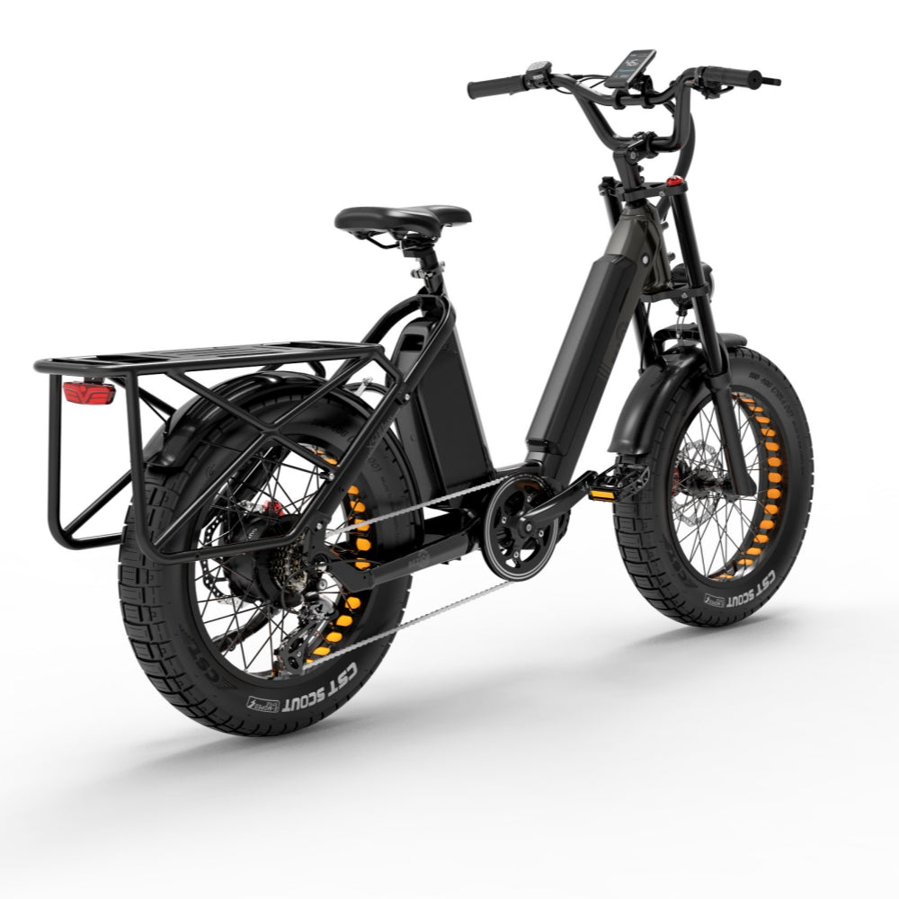 Bezior X500MAX 750W Bafang Motor 20" Fat Bike Cargo E-Bike Dual Batteries 37.5Ah Samsung Battery