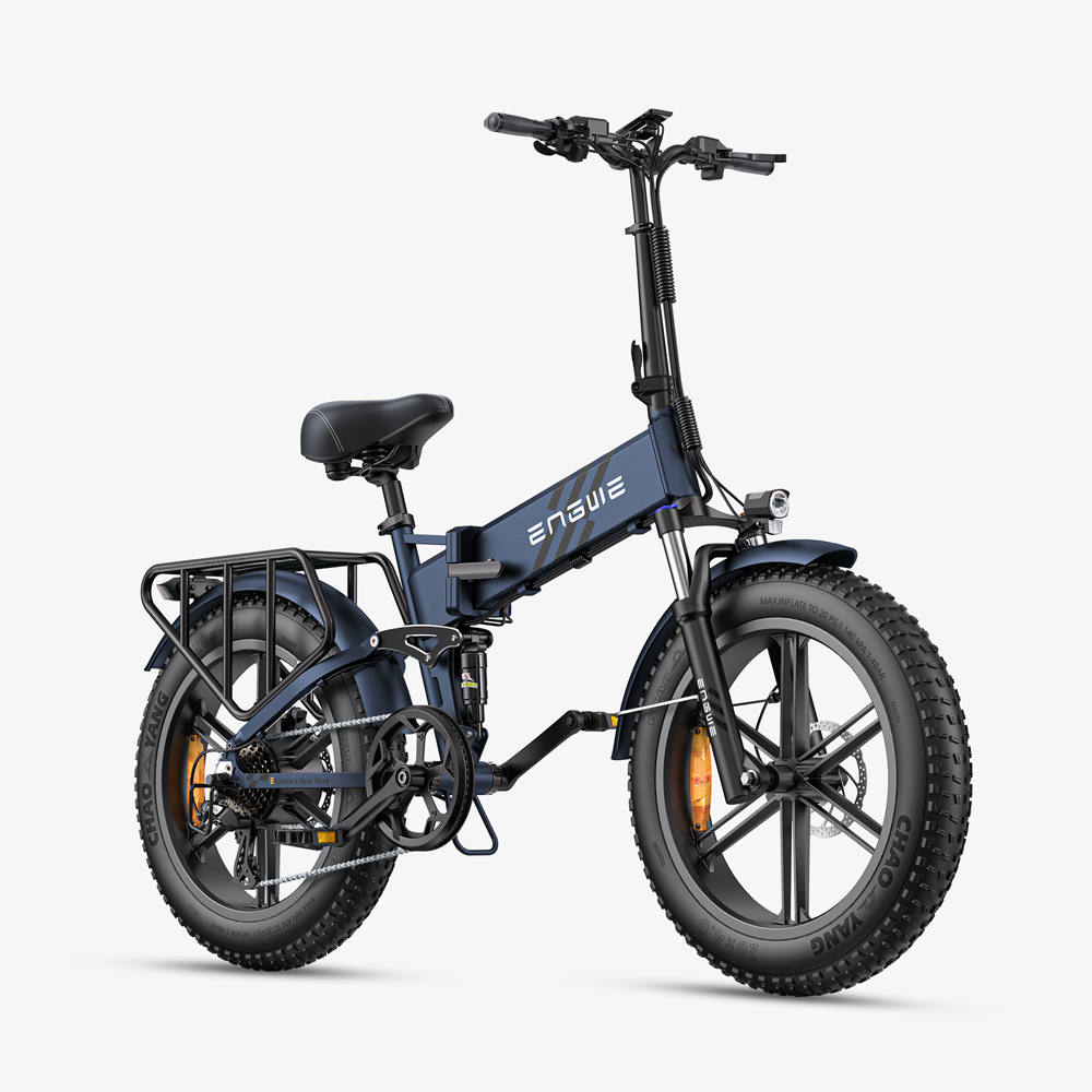 Engwe Engine Pro 2.0 750W 20" Fat Bike Bicicleta de montaña eléctrica plegable con sensor de torsión Batería de 52V 16Ah