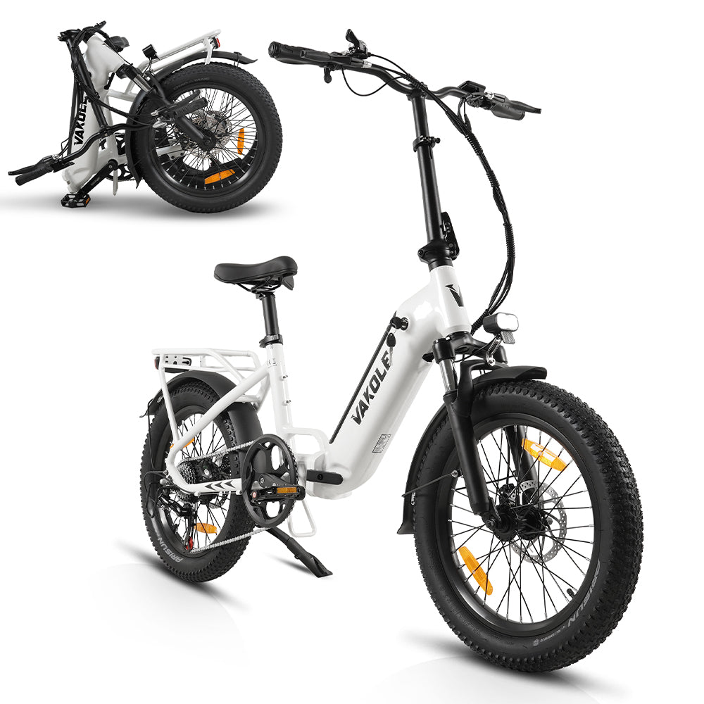 Vakole VT4 Versión 2025 Bicicleta Eléctrica Plegable de 250W de 20" Bicicleta Eléctrica Compacta de Cuadro Bajo con Batería de 36V 13Ah 468Wh