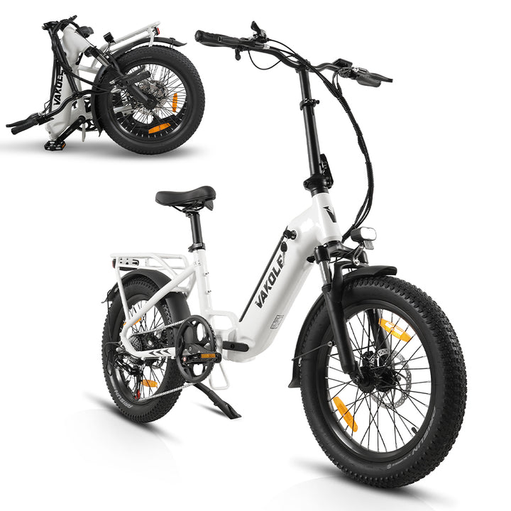 Vakole VT4 Versión 2025 Bicicleta Eléctrica Plegable de 250W de 20" Bicicleta Eléctrica Compacta de Cuadro Bajo con Batería de 36V 13Ah 468Wh
