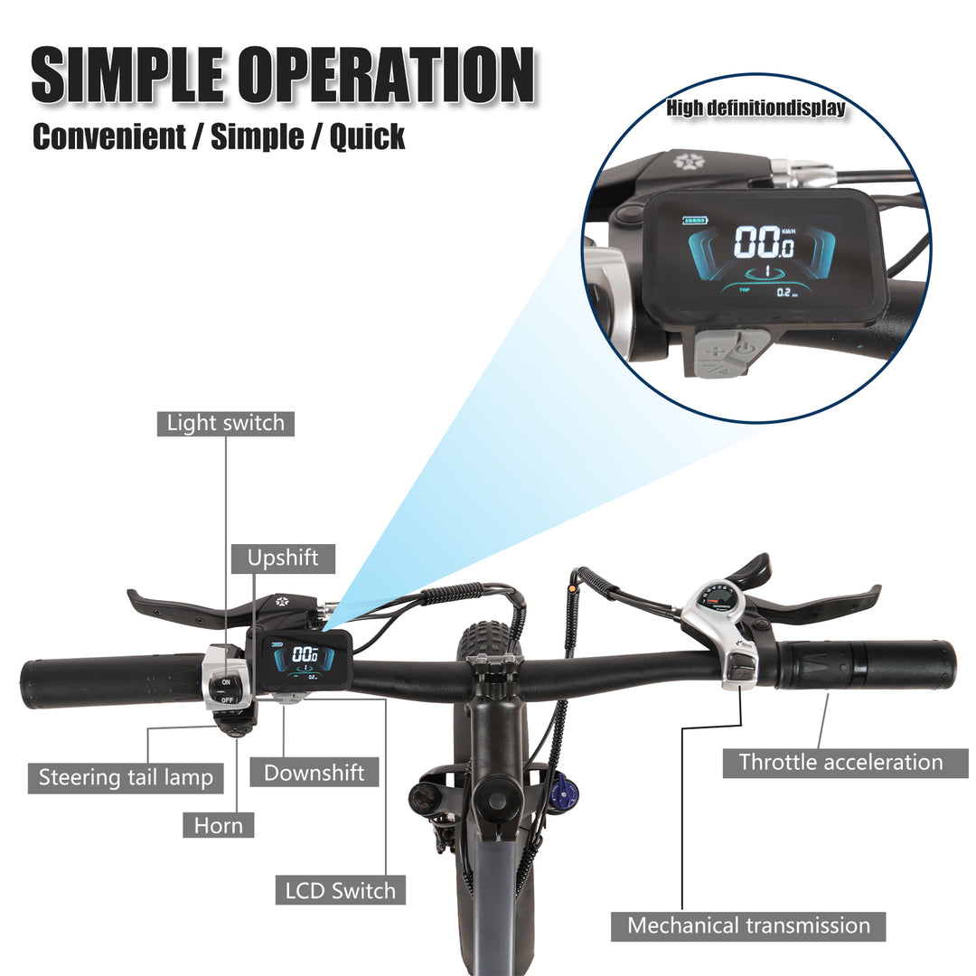 CMACEWHEEL T20 750W 20" Fat Bike 864Wh Elektryczny Rower Górski Cargo E-bike 48V 18Ah Bateria