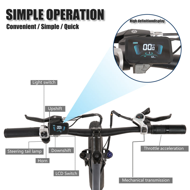 CMACEWHEEL T20 750W 20" Fat Bike 864Wh Elektryczny Rower Górski Cargo E-bike 48V 18Ah Bateria