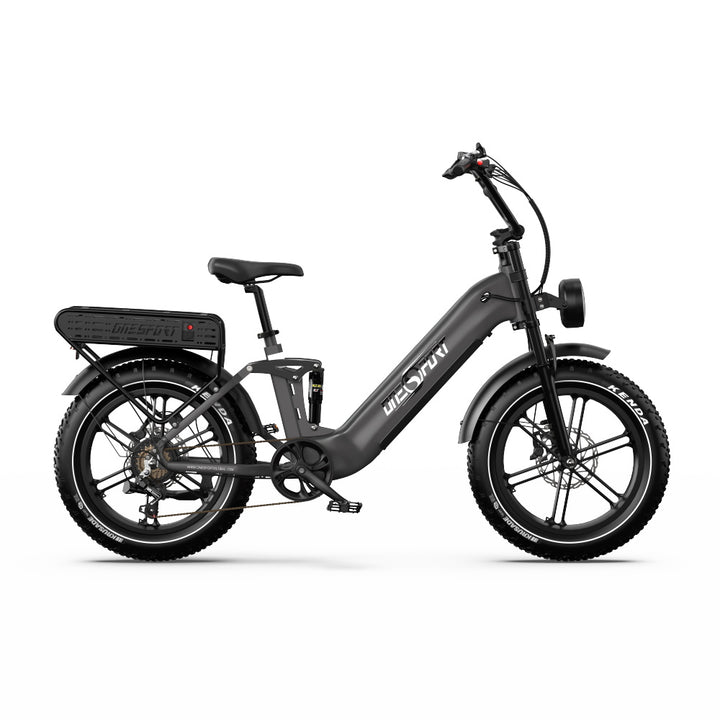 Onesport OT08 Pro 500W 20" Fat Bike Doppie Batterie 1728Wh E-bike a Passo Basso Supporto App