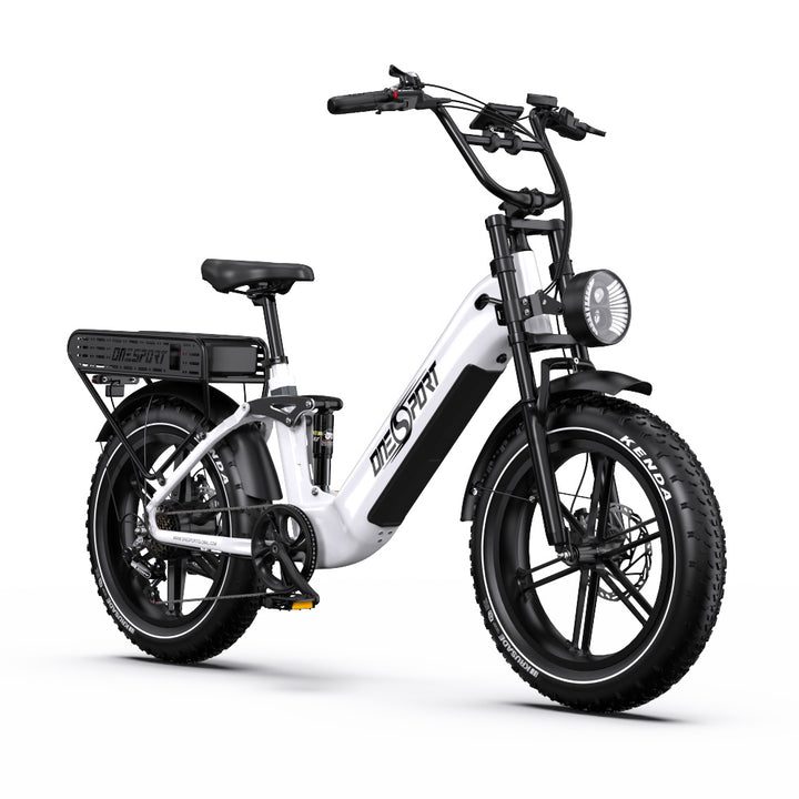 Onesport OT08 Pro 500W 20" Fat Bike Doppie Batterie 1728Wh E-bike a Passo Basso Supporto App