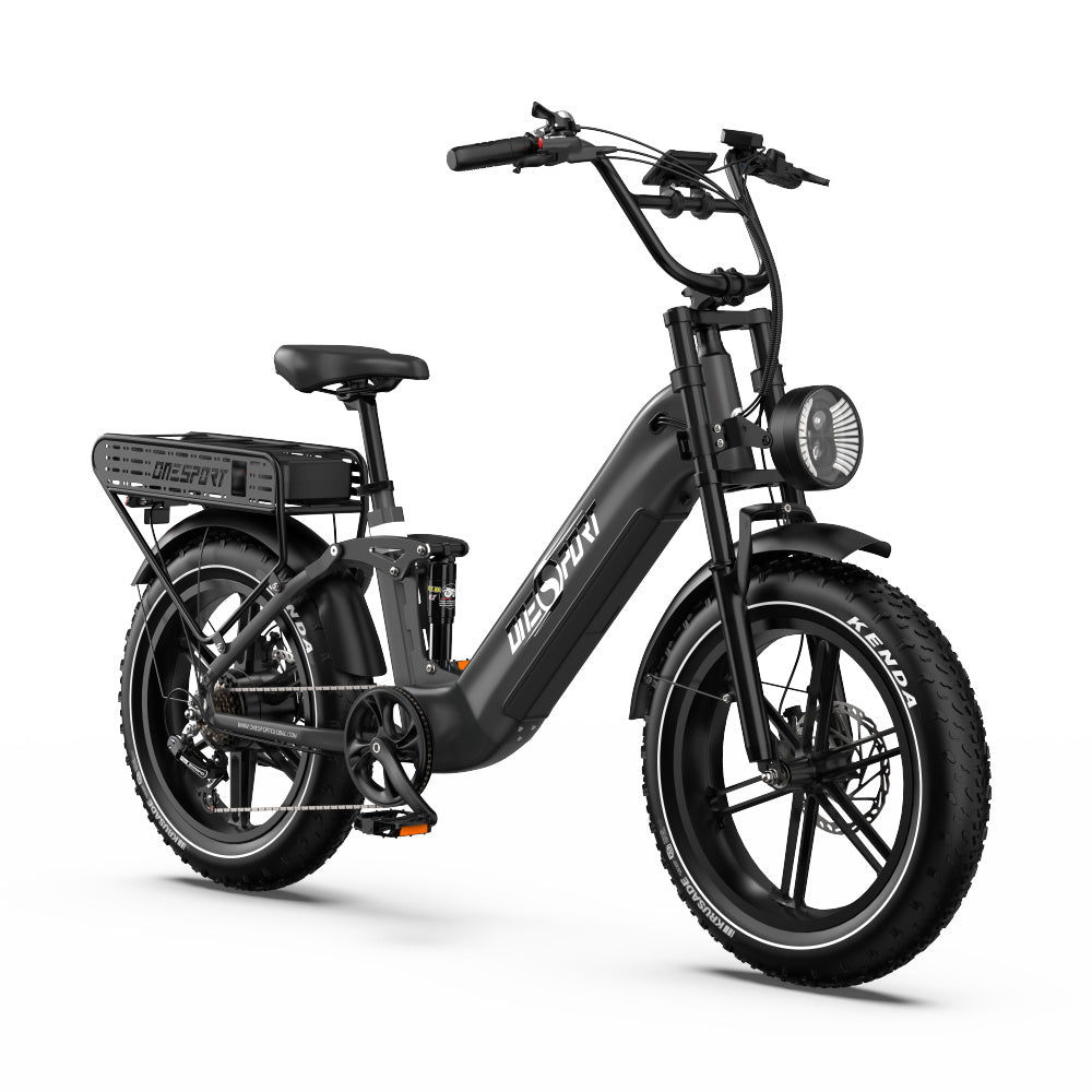 Onesport OT08 Pro 500W 20" Fat Bike Doppie Batterie 1728Wh E-bike a Passo Basso Supporto App