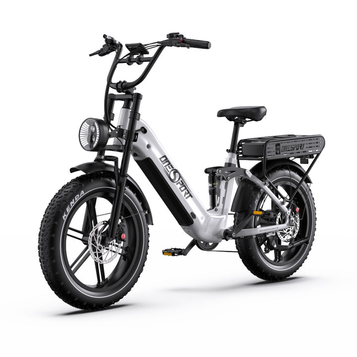 Onesport OT08 Pro 500W 20" Fat Bike Doppie Batterie 1728Wh E-bike a Passo Basso Supporto App