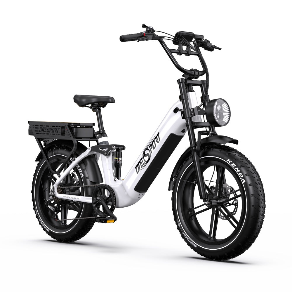 Onesport OT08 Pro 500W 20" Fat Bike Dual Batteries 1728Wh Step-through E-bike Support App