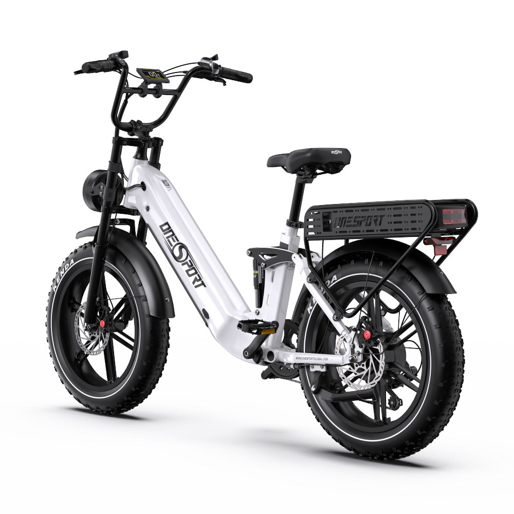 Onesport OT08 Pro 500W 20" Fat Bike Doppie Batterie 1728Wh E-bike a Passo Basso Supporto App