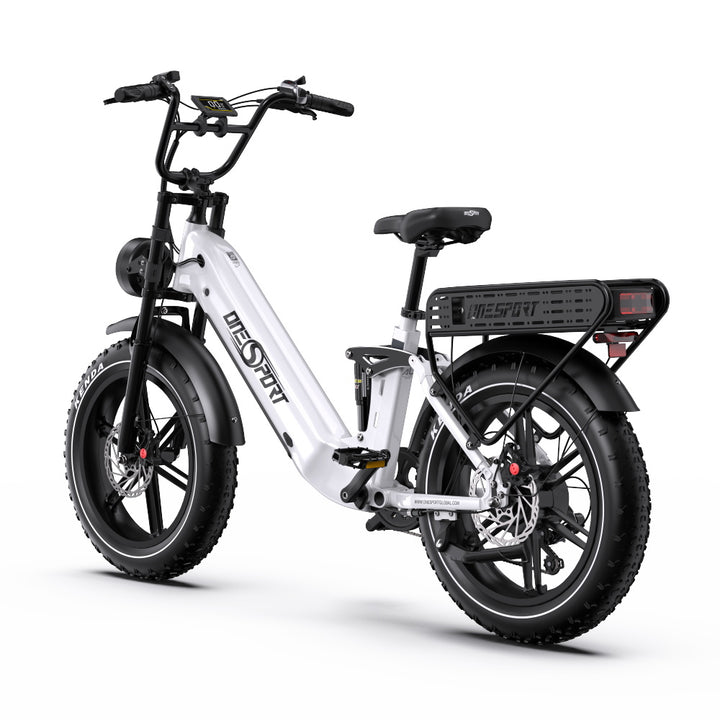Onesport OT08 Pro 500W 20" Fat Bike Doppie Batterie 1728Wh E-bike a Passo Basso Supporto App