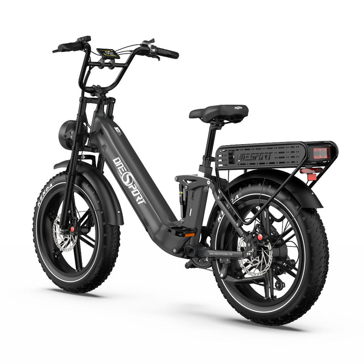 Onesport OT08 Pro 500W 20" Fat Bike Doppie Batterie 1728Wh E-bike a Passo Basso Supporto App