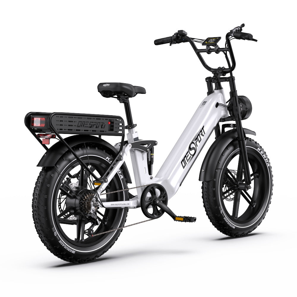 Onesport OT08 Pro 500W 20" Fat Bike Doppie Batterie 1728Wh E-bike a Passo Basso Supporto App