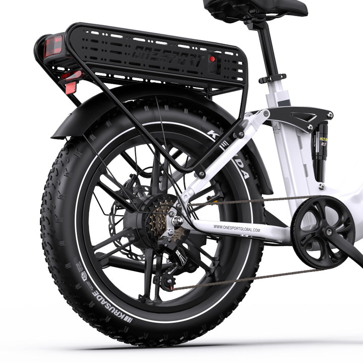 Onesport OT08 Pro 500W 20" Fat Bike Doppie Batterie 1728Wh E-bike a Passo Basso Supporto App