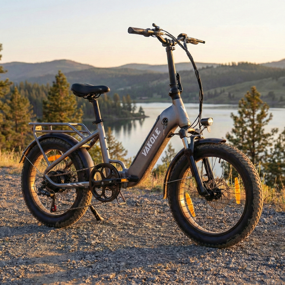 vakole vt4 250w 20 faltbares elektrofahrrad fat bike 13ah e-bike Vakole VT4 2.0 250W 20 inch Compact Foldable Step-through E-bike – Buybestgear