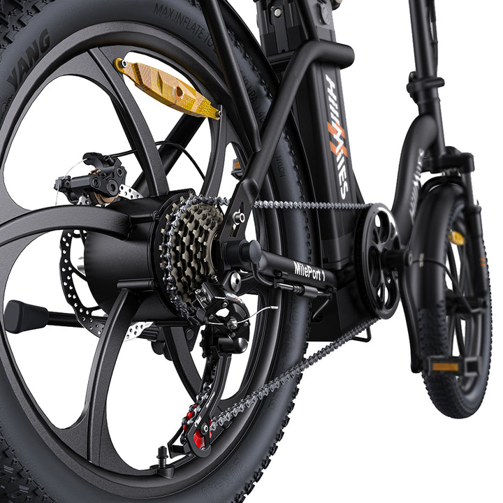 HillMiles MilePort 1 Bicicletta Elettrica Pieghevole 20" 468Wh City Commuter E-bike Batteria 36V 13Ah