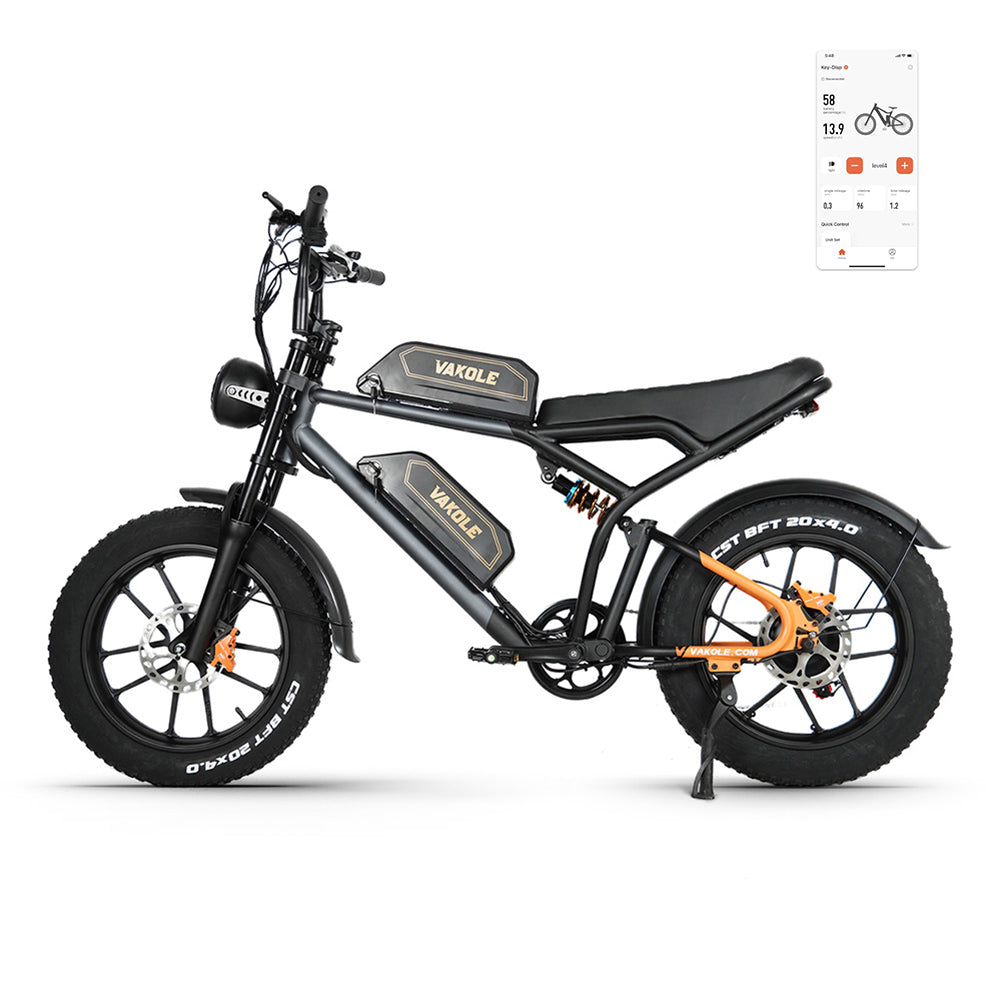 Vakole Q20 750W 20" Fat Bike MTB Eléctrica con Baterías Duales Samsung de 20Ah*2 E-MTB