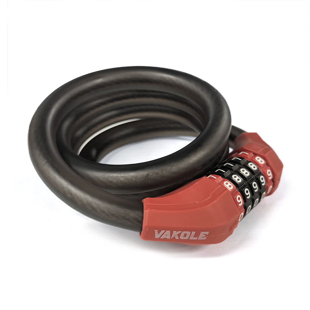Vakole Bike Lock Steel Codice a Cinque Cifre Antifurto 1.72CM Bold Cable Password Lock