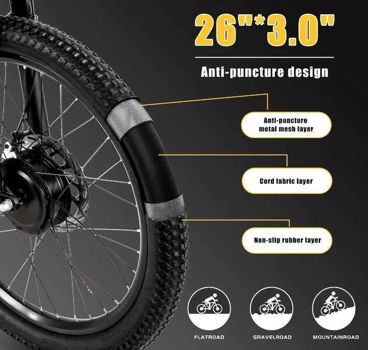 CMACEWHEEL AL26 MAX 500W*2 Doppelmotor 26" E-Mountainbike 816Wh EMTB 48V 17Ah Akku