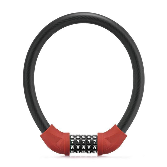 Vakole Bike Lock Steel Five-digit Code Anti-theft 1.72CM Bold Cable Password Lock - Buybestgear