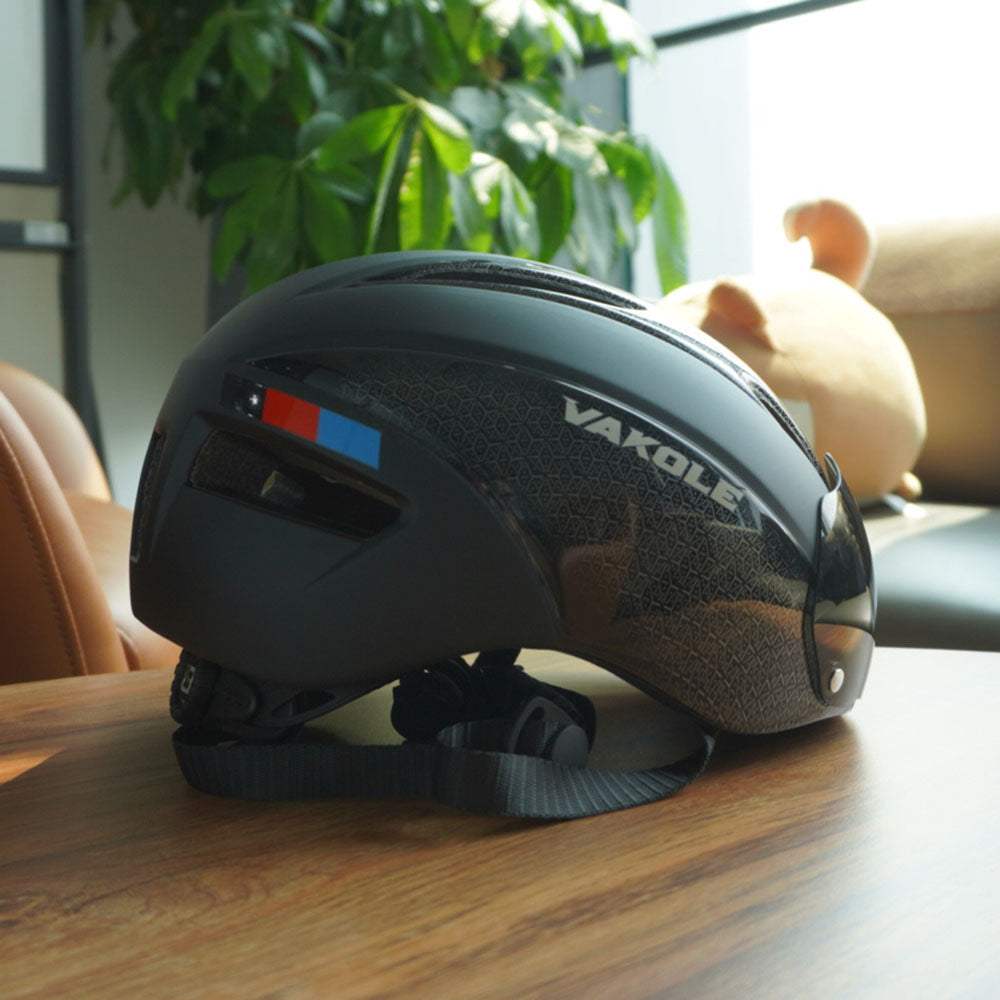 bike helmet with magnetic buckle Vakole Integrally Molded Bicycle Helmet with Magnetic Goggles – Buybestgear