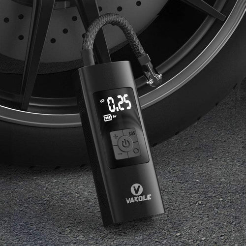 Vakole Pompa per Compressore d'Aria Mini Gonfiatore 6000 mAh 140 psi con Manometro Digitale