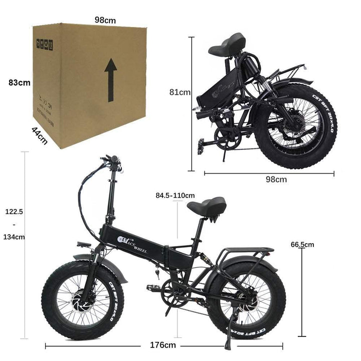 CMACEWHEEL RX20 Max 750Wx2 20" Fat Bike Dual Motor Foldable 17Ah E Mountain Bike EMTB - Buybestgear