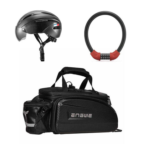 3 in 1 Outdoor Cycling Rack Bag Helmet Lock Equipment Pack - Buybestgear