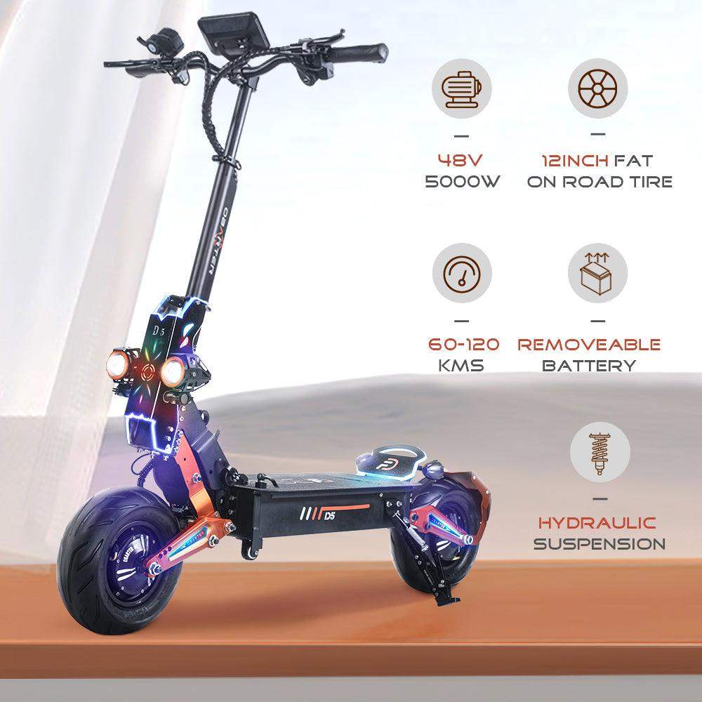 OBARTER D5 12" 2500W*2 Dual Motor Off-road Electric Scooter 48V 35Ah 70km/h 120km - Buybestgear